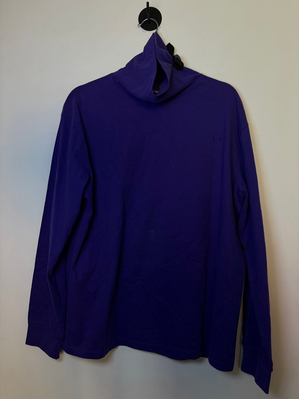 BALLY- Men's Purple Hike 10 Organic Cotton Turtleneck Sweatshirt. M